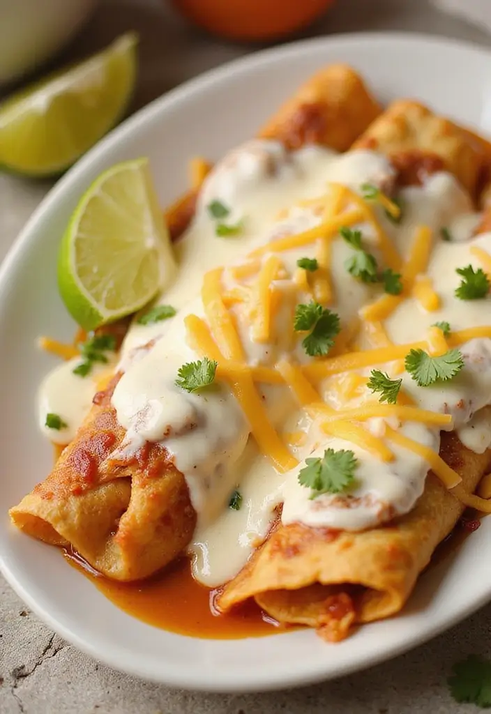 28 Chicken Enchiladas with White Sauce Recipes That Feel Creamy & Rich - 8. Taco-Inspired Chicken Enchiladas