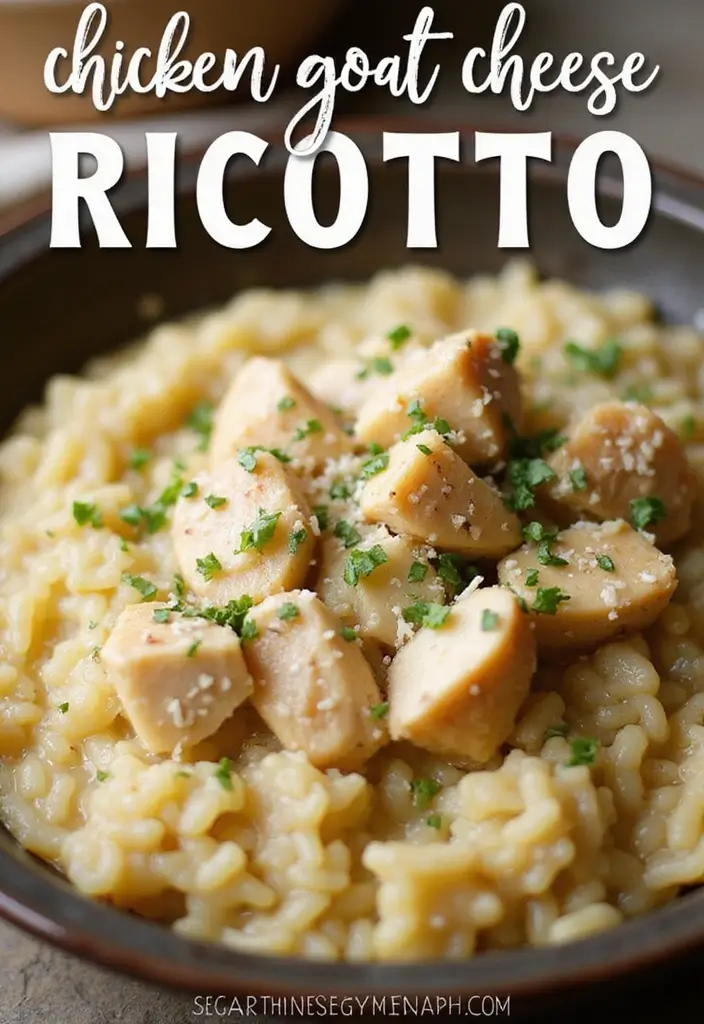 28 Chicken Goat Cheese Recipes That Feel Fancy & Delicious - 12. Chicken Goat Cheese Risotto