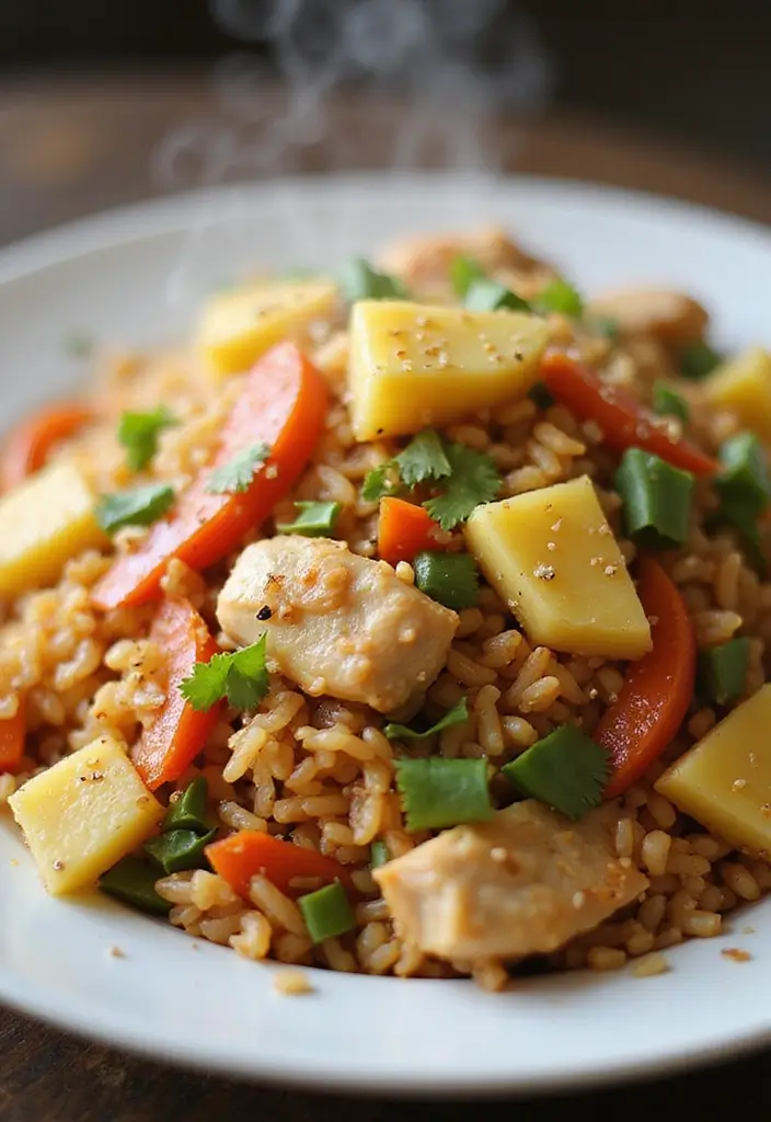 28 Chicken and Pineapple Recipes That Feel Tropical & Sweet - 13. Pineapple and Chicken Stir-Fried Rice
