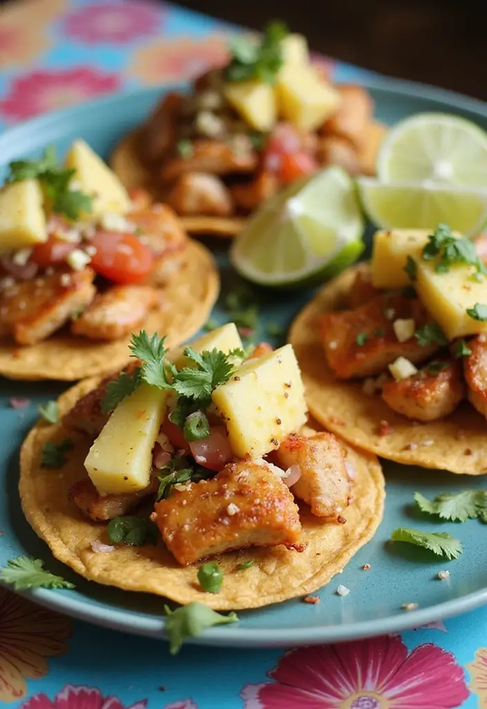 28 Chicken and Pineapple Recipes That Feel Tropical & Sweet - 17. Pineapple Chicken Tostadas