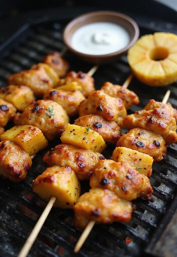28 Chicken and Pineapple Recipes That Feel Tropical & Sweet - 20. Spicy Pineapple Chicken Kebabs