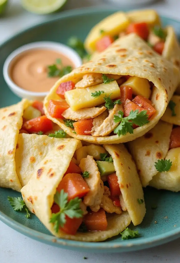 28 Chicken and Pineapple Recipes That Feel Tropical & Sweet - 23. Pineapple Chicken Wraps