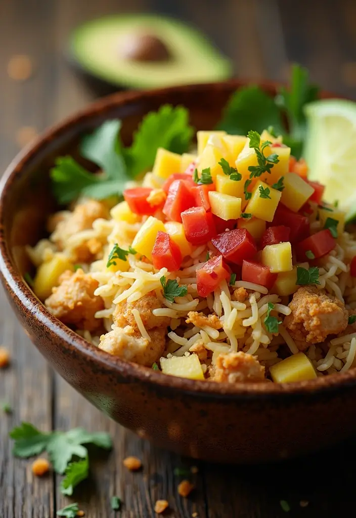 28 Chicken and Pineapple Recipes That Feel Tropical & Sweet - 24. Pineapple Chicken Burrito Bowl