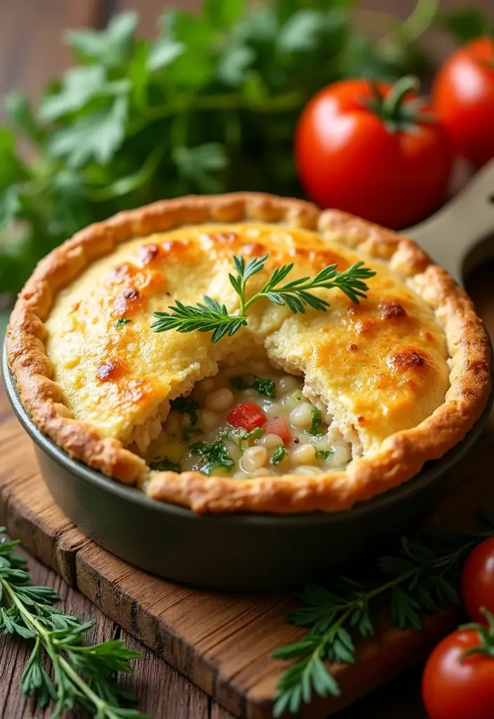 28 Double Crust Chicken Pot Pie Recipes That Are Golden & Flaky - 10. Herbed Chicken & Vegetable Pot Pie