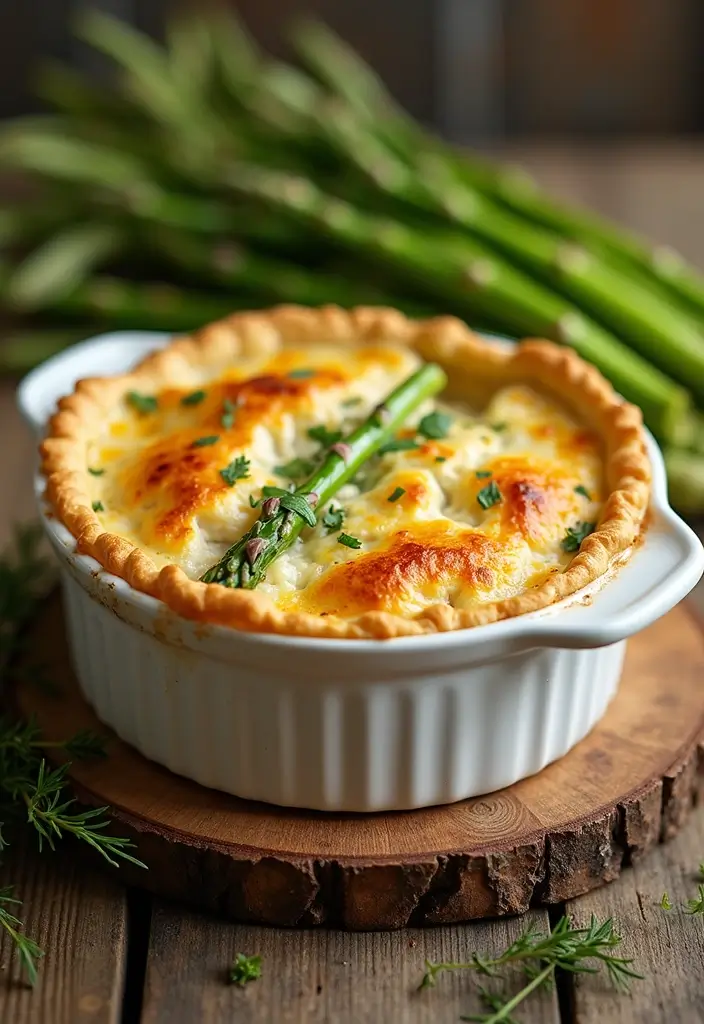 28 Double Crust Chicken Pot Pie Recipes That Are Golden & Flaky - 12. Chicken & Asparagus Pot Pie