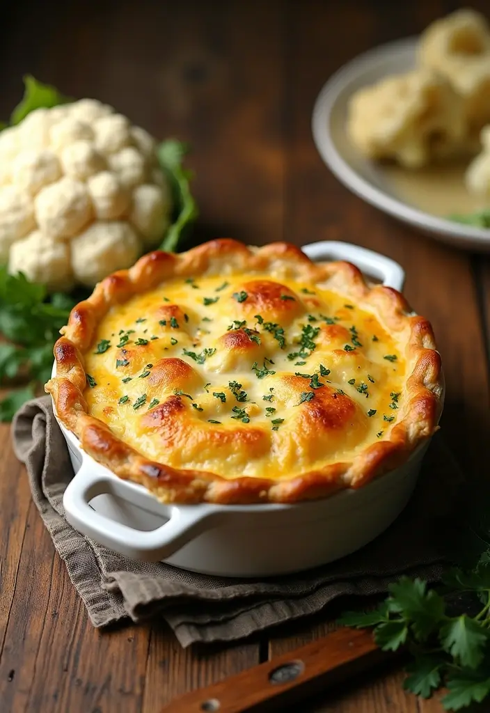 28 Double Crust Chicken Pot Pie Recipes That Are Golden & Flaky - 14. Chicken & Cauliflower Pot Pie