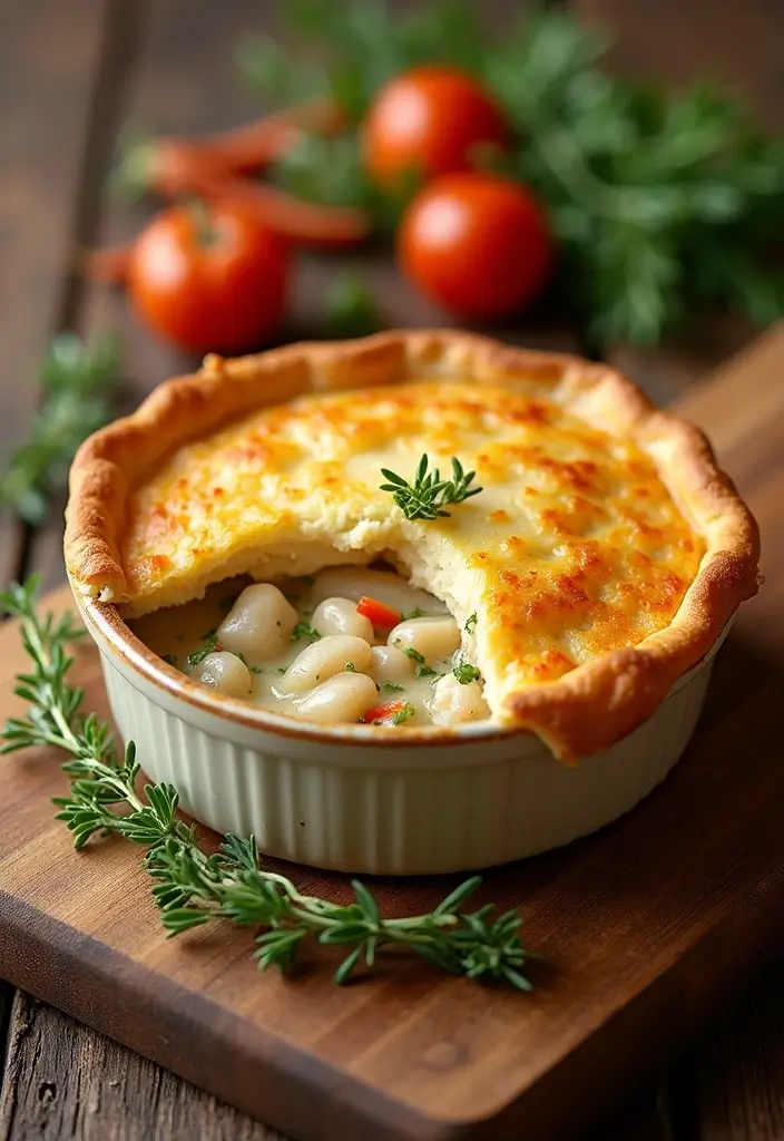 28 Double Crust Chicken Pot Pie Recipes That Are Golden & Flaky - 15. Rustic Chicken Pot Pie with Thyme