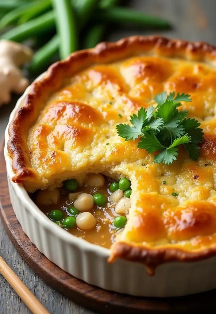 28 Double Crust Chicken Pot Pie Recipes That Are Golden & Flaky - 16. Asian-Inspired Chicken Pot Pie