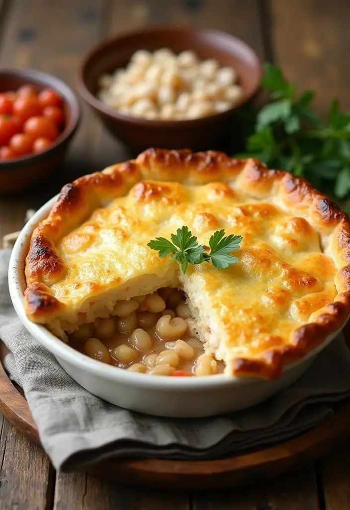 28 Double Crust Chicken Pot Pie Recipes That Are Golden & Flaky - 24. Chicken & Bean Pot Pie