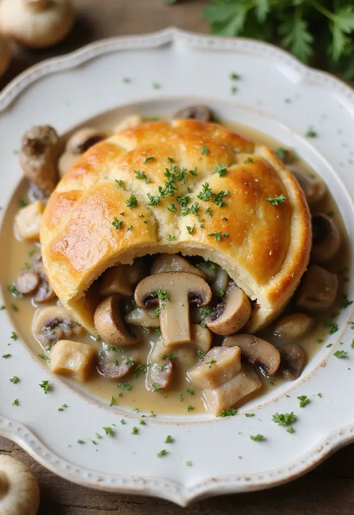 28 Double Crust Chicken Pot Pie Recipes That Are Golden & Flaky - 3. Creamy Mushroom & Chicken Pot Pie