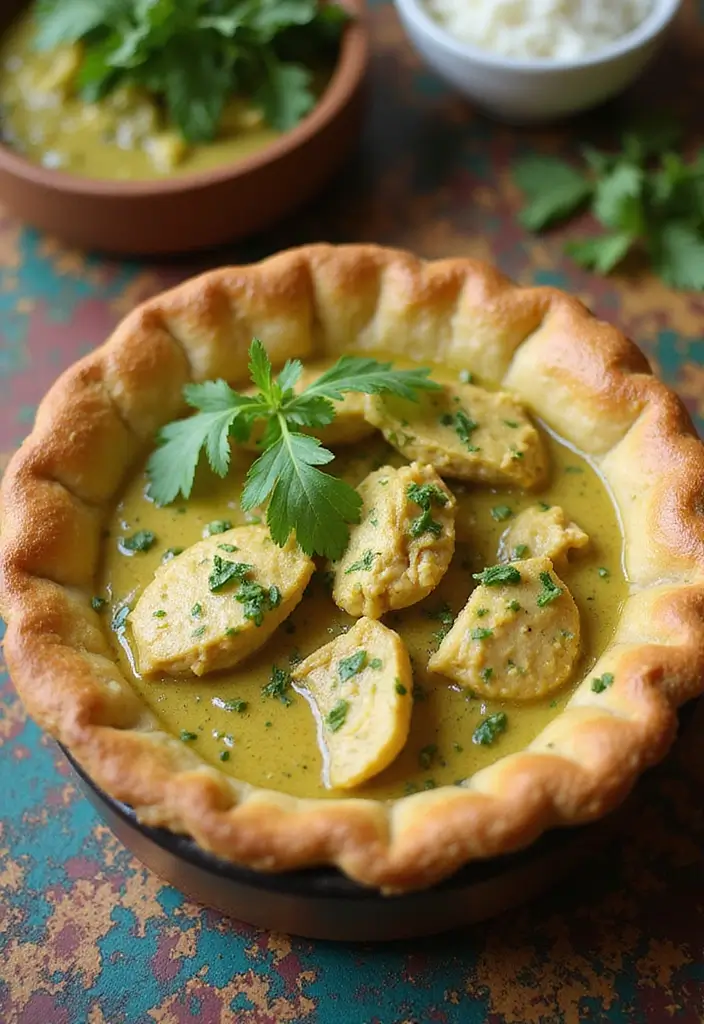 28 Double Crust Chicken Pot Pie Recipes That Are Golden & Flaky - 7. Thai Green Curry Chicken Pot Pie