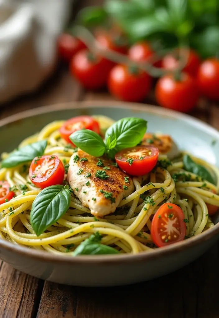 28 Easy Chicken Recipes with Few Ingredients That Still Impress - 22. Chicken Pesto Pasta