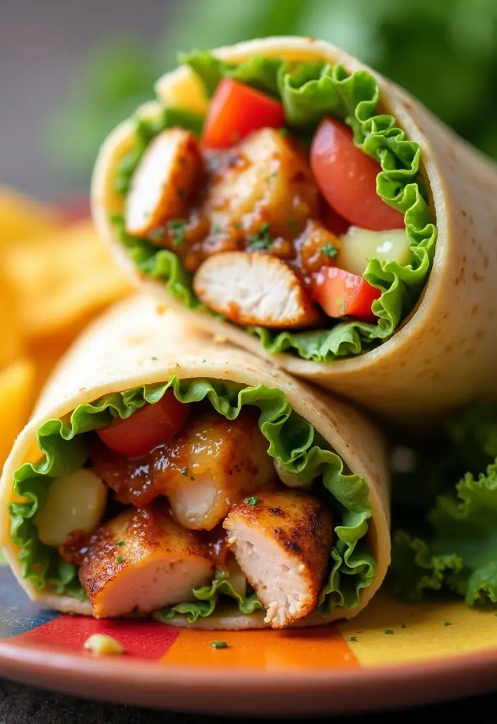 28 Easy Chicken Recipes with Few Ingredients That Still Impress - 25. Chicken Wraps
