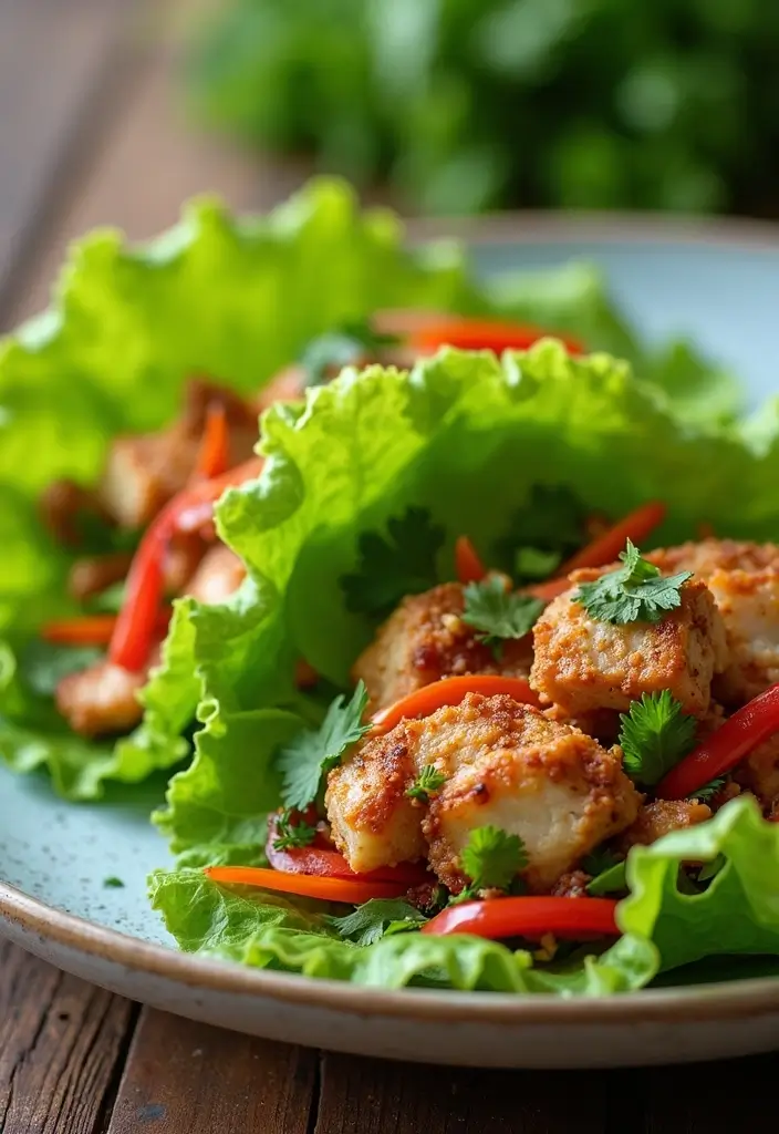 28 Easy Chicken Recipes with Few Ingredients That Still Impress - 27. Chicken Lettuce Wraps