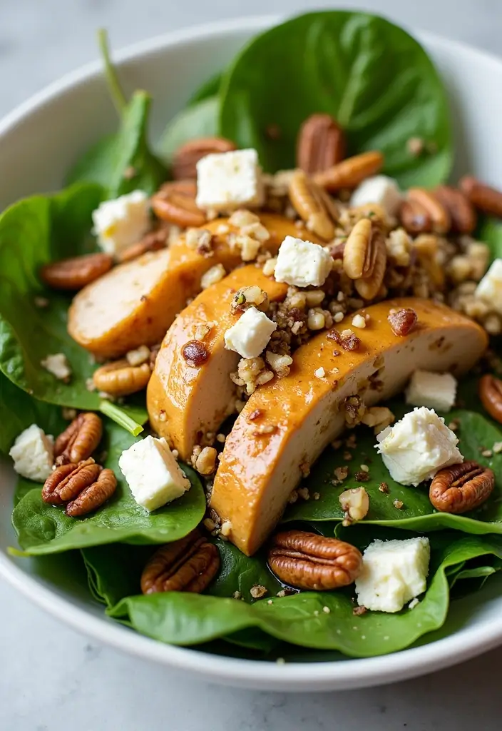 28 Low Cholesterol Chicken Recipes That Are Heart-Healthy and Delicious 4 28 Low Cholesterol Chicken Recipes That Are Heart-Healthy and Delicious - 3. Spinach and Chicken Salad