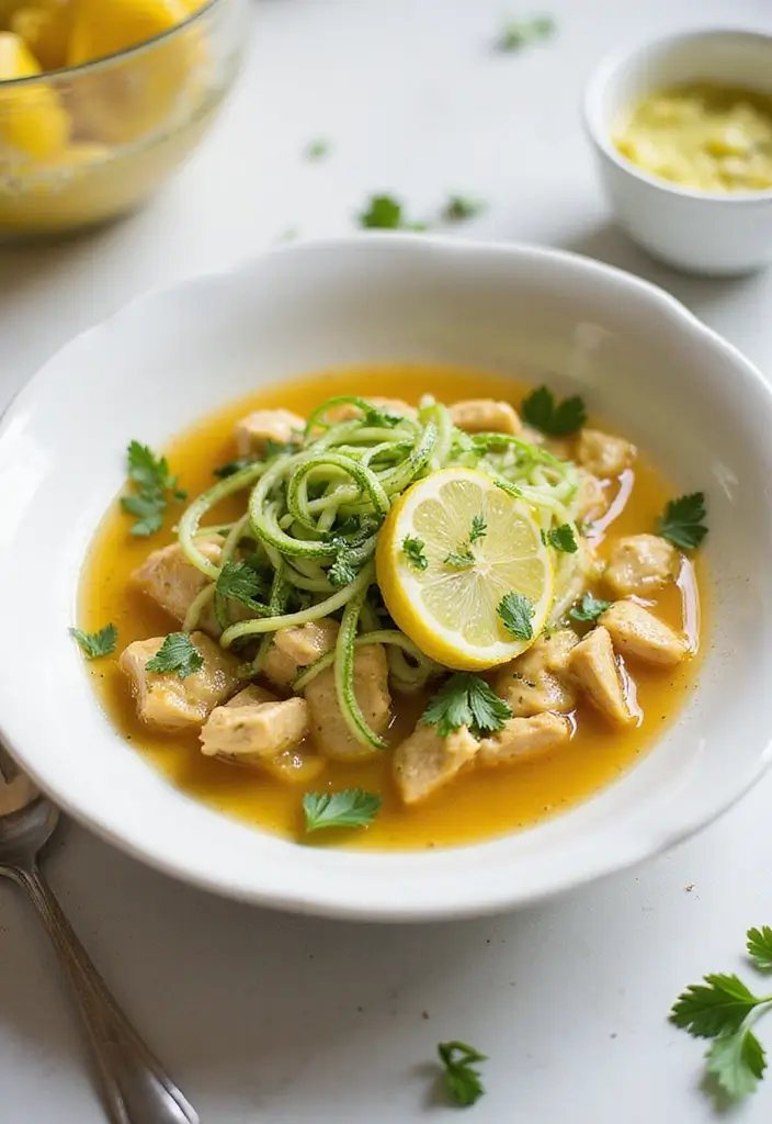 29 Greek Lemon Chicken Soup Recipes That Feel Warm & Bright 11 29 Greek Lemon Chicken Soup Recipes That Feel Warm & Bright - 10. Lemon Chicken Soup with Zoodles
