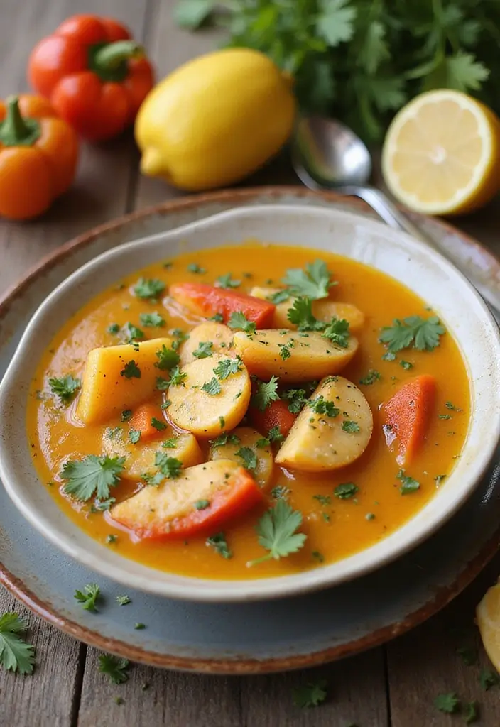 29 Greek Lemon Chicken Soup Recipes That Feel Warm & Bright 20 29 Greek Lemon Chicken Soup Recipes That Feel Warm & Bright - 19. Lemon Chicken Soup with Bell Peppers