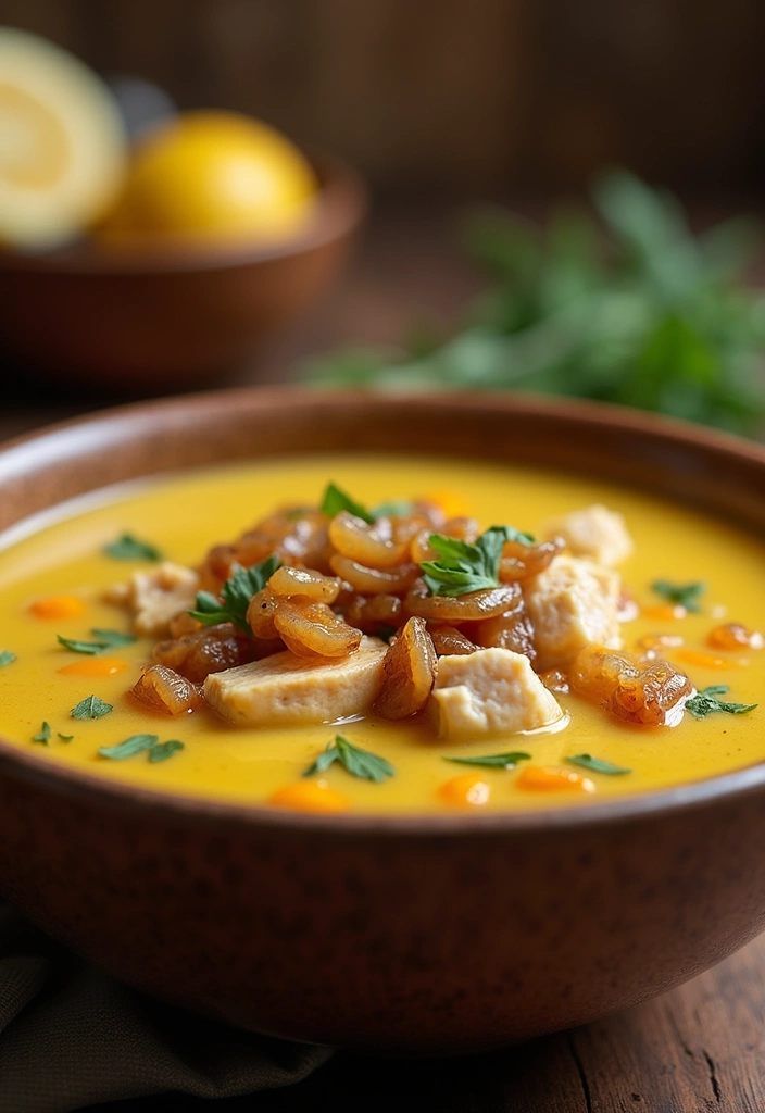 29 Greek Lemon Chicken Soup Recipes That Feel Warm & Bright 28 29 Greek Lemon Chicken Soup Recipes That Feel Warm & Bright - 27. Lemon Chicken Soup with Caramelized Onions