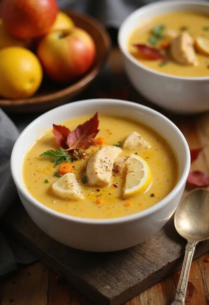 29 Greek Lemon Chicken Soup Recipes That Feel Warm & Bright 29 29 Greek Lemon Chicken Soup Recipes That Feel Warm & Bright - 28. Lemon Chicken Soup with Apple