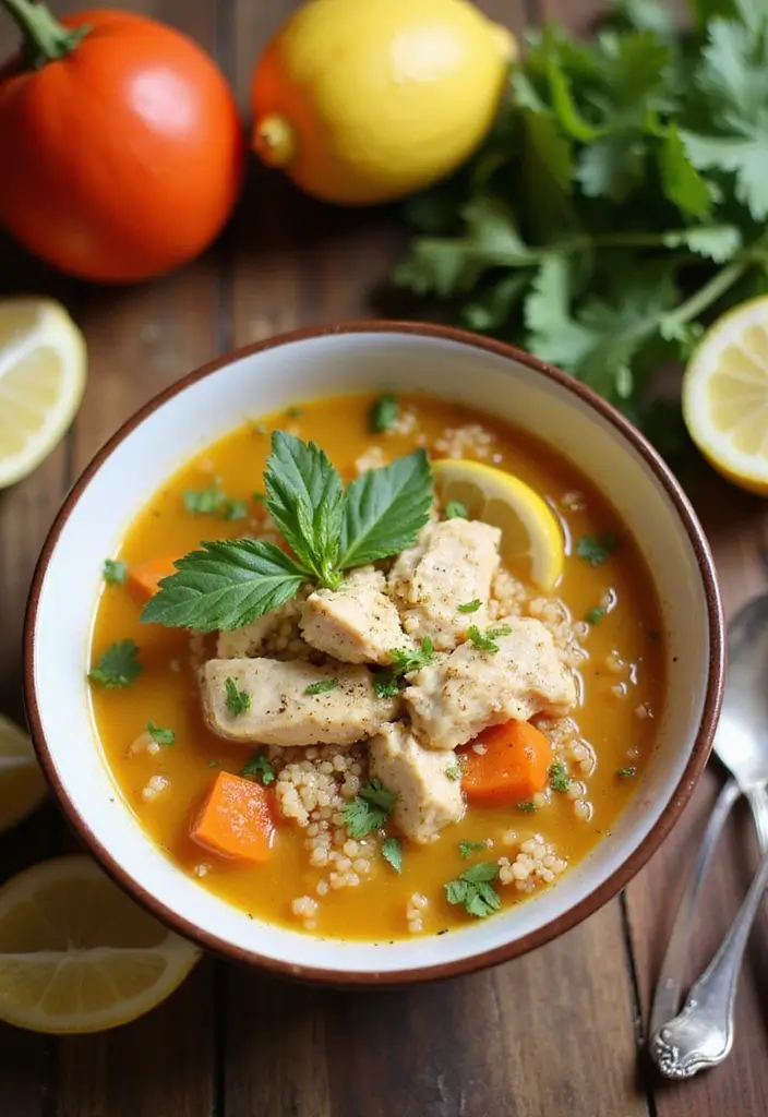 29 Greek Lemon Chicken Soup Recipes That Feel Warm & Bright 4 29 Greek Lemon Chicken Soup Recipes That Feel Warm & Bright - 3. Lemon Chicken Soup with Quinoa