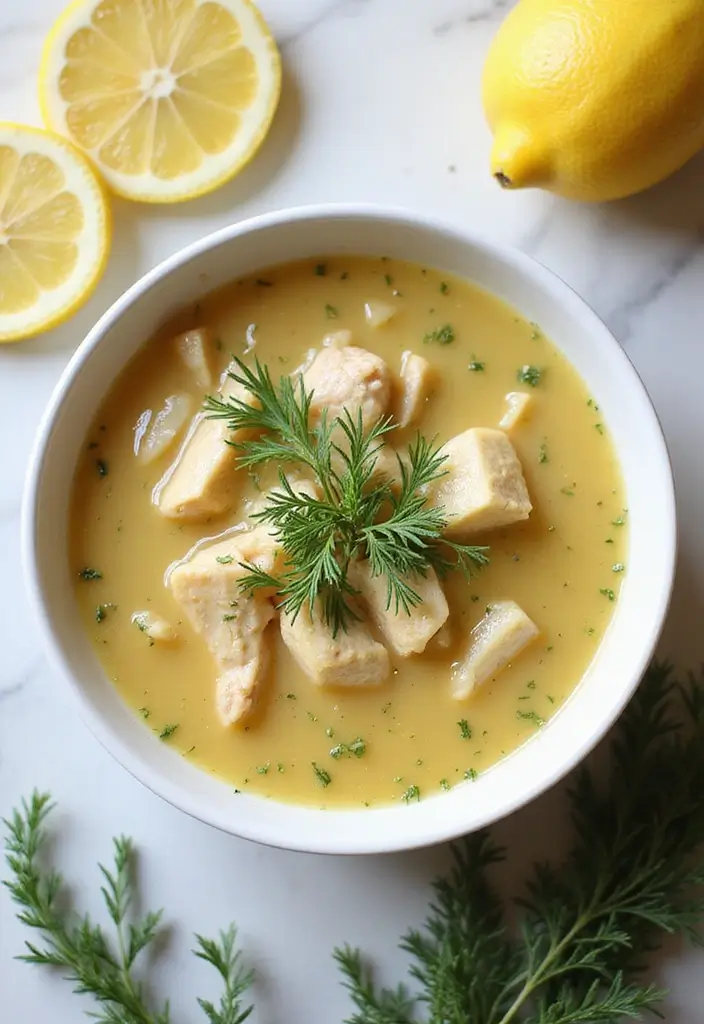 29 Greek Lemon Chicken Soup Recipes That Feel Warm & Bright 5 29 Greek Lemon Chicken Soup Recipes That Feel Warm & Bright - 4. Lemon and Dill Chicken Soup