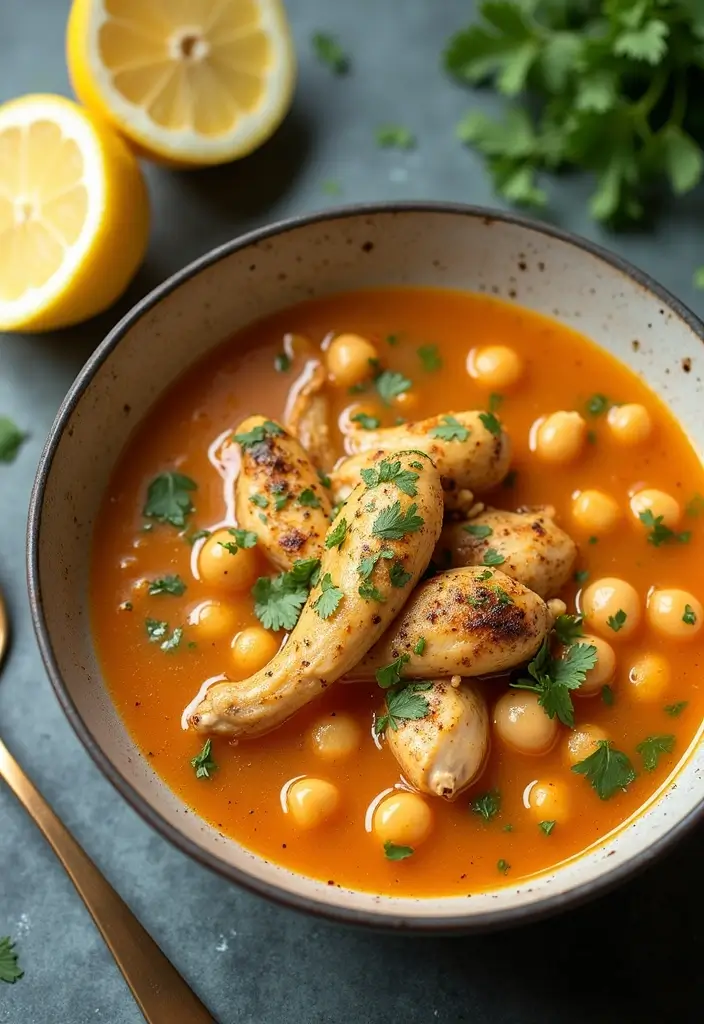 29 Greek Lemon Chicken Soup Recipes That Feel Warm & Bright 7 29 Greek Lemon Chicken Soup Recipes That Feel Warm & Bright - 6. Mediterranean Lemon Chicken Soup with Chickpeas