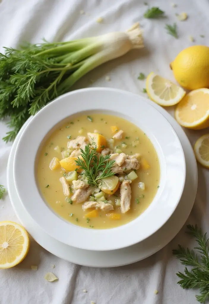 29 Greek Lemon Chicken Soup Recipes That Feel Warm & Bright 10 29 Greek Lemon Chicken Soup Recipes That Feel Warm & Bright - 9. Lemon Chicken Soup with Fennel