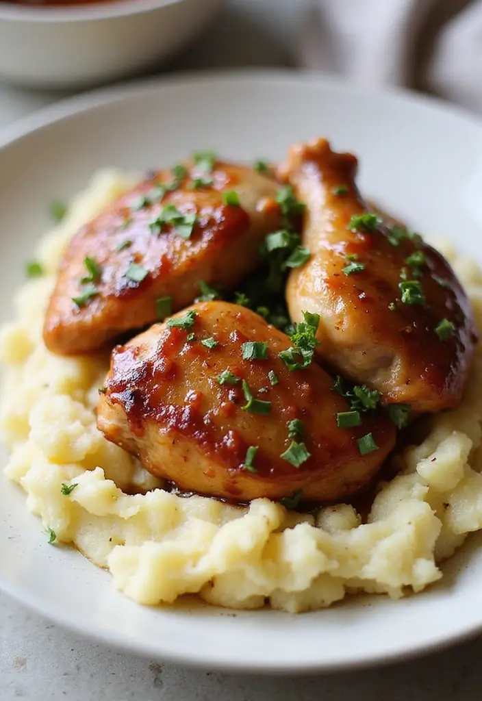 29 Honey Soy Chicken Thighs Recipes That Are Savory & Tender 16 29 Honey Soy Chicken Thighs Recipes That Are Savory & Tender - 15. Honey Soy Chicken Thighs with Mashed Potatoes