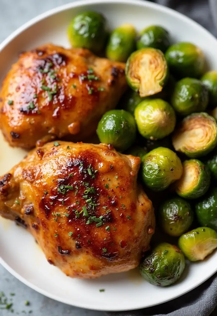 29 Honey Soy Chicken Thighs Recipes That Are Savory & Tender 18 29 Honey Soy Chicken Thighs Recipes That Are Savory & Tender - 17. Honey Soy Chicken Thighs with Roasted Brussels Sprouts