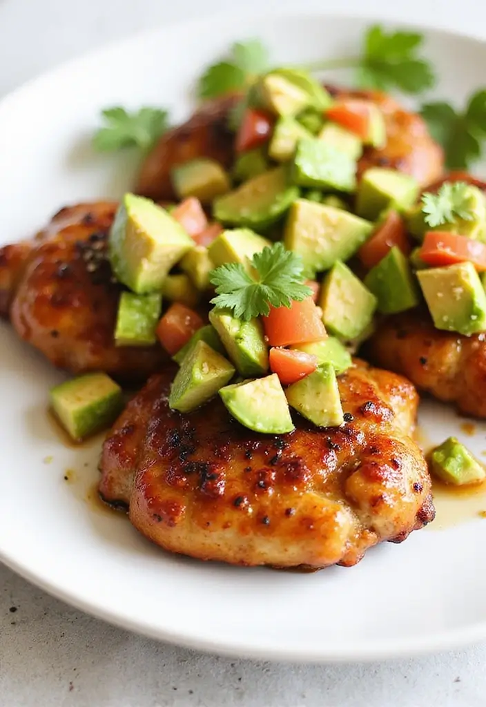 29 Honey Soy Chicken Thighs Recipes That Are Savory & Tender 22 29 Honey Soy Chicken Thighs Recipes That Are Savory & Tender - 21. Honey Soy Chicken Thighs with Avocado Salsa