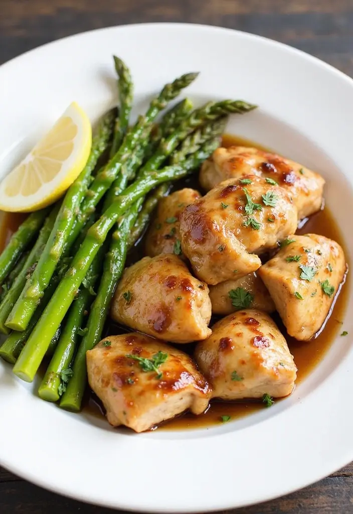 29 Honey Soy Chicken Thighs Recipes That Are Savory & Tender 26 29 Honey Soy Chicken Thighs Recipes That Are Savory & Tender - 25. Honey Soy Chicken Thighs with Lemon Garlic Asparagus