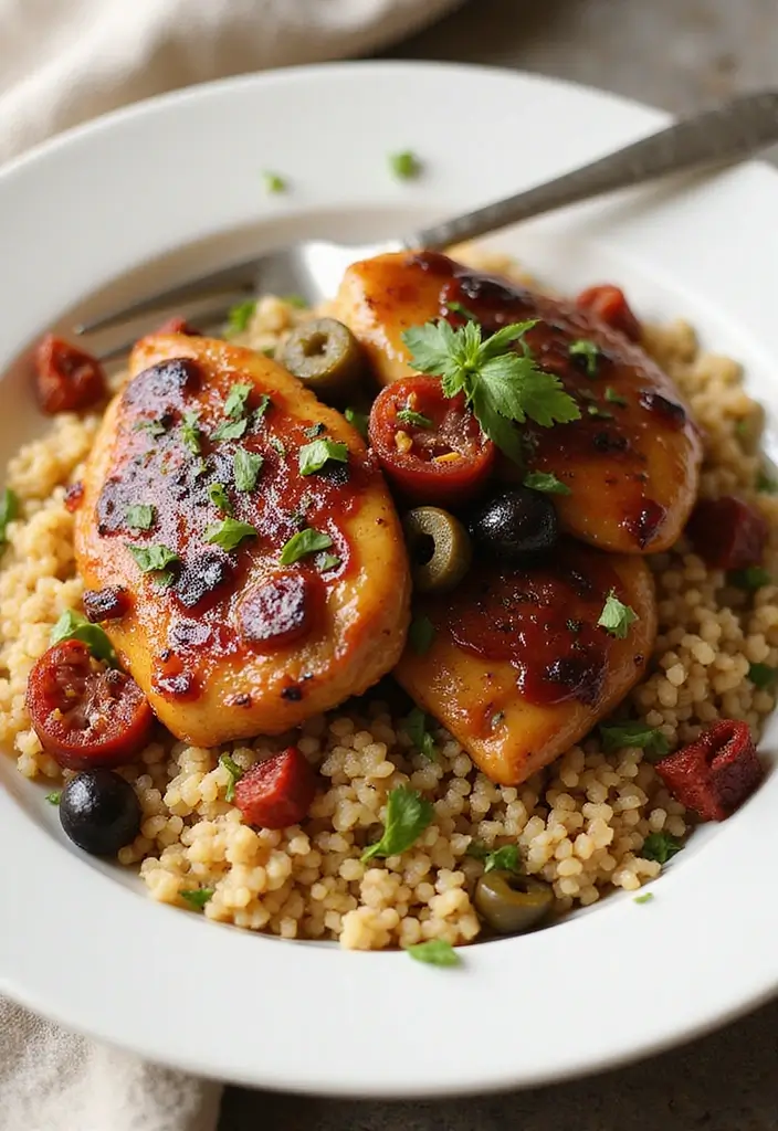 29 Honey Soy Chicken Thighs Recipes That Are Savory & Tender 28 29 Honey Soy Chicken Thighs Recipes That Are Savory & Tender - 27. Honey Soy Chicken Thighs with Mediterranean Couscous