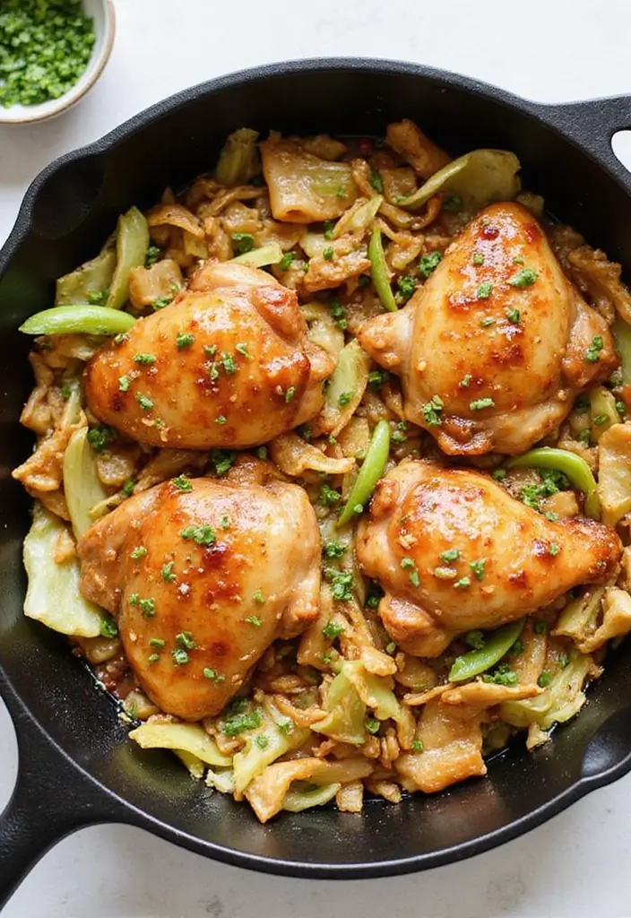 29 Honey Soy Chicken Thighs Recipes That Are Savory & Tender 29 29 Honey Soy Chicken Thighs Recipes That Are Savory & Tender - 28. Honey Soy Chicken Thighs with Cabbage Stir-Fry