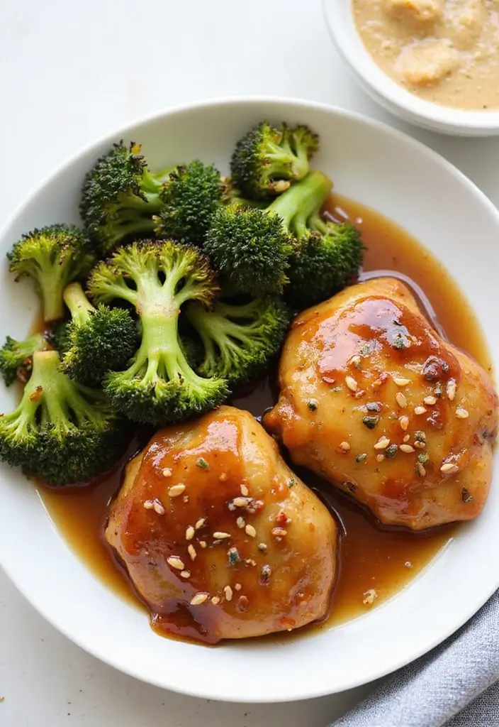 29 Honey Soy Chicken Thighs Recipes That Are Savory & Tender 4 29 Honey Soy Chicken Thighs Recipes That Are Savory & Tender - 3. Honey Soy Chicken Thighs with Sesame Broccoli