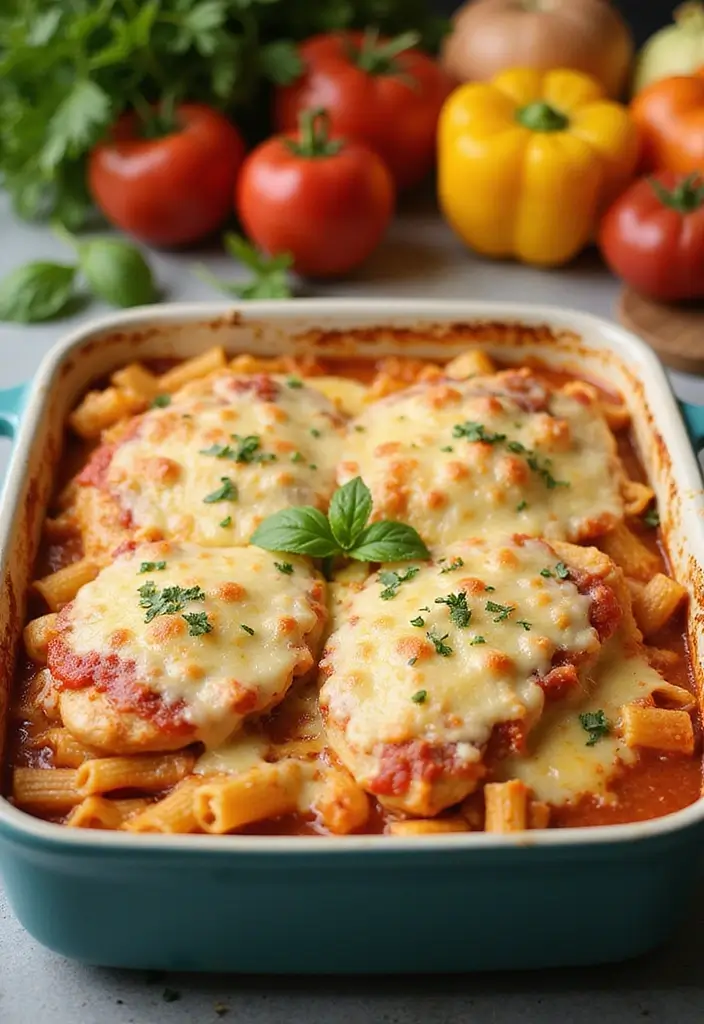 29 One Pot Chicken Parmesan Pasta Recipes That Are Cheesy & Perfect 11 29 One Pot Chicken Parmesan Pasta Recipes That Are Cheesy & Perfect - 10. One Pot Chicken Parmesan Pasta Casserole