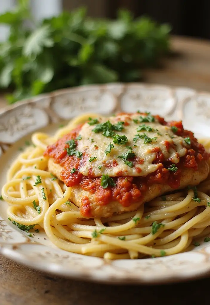 29 One Pot Chicken Parmesan Pasta Recipes That Are Cheesy & Perfect 16 29 One Pot Chicken Parmesan Pasta Recipes That Are Cheesy & Perfect - 15. One Pot Herbed Chicken Parmesan Pasta