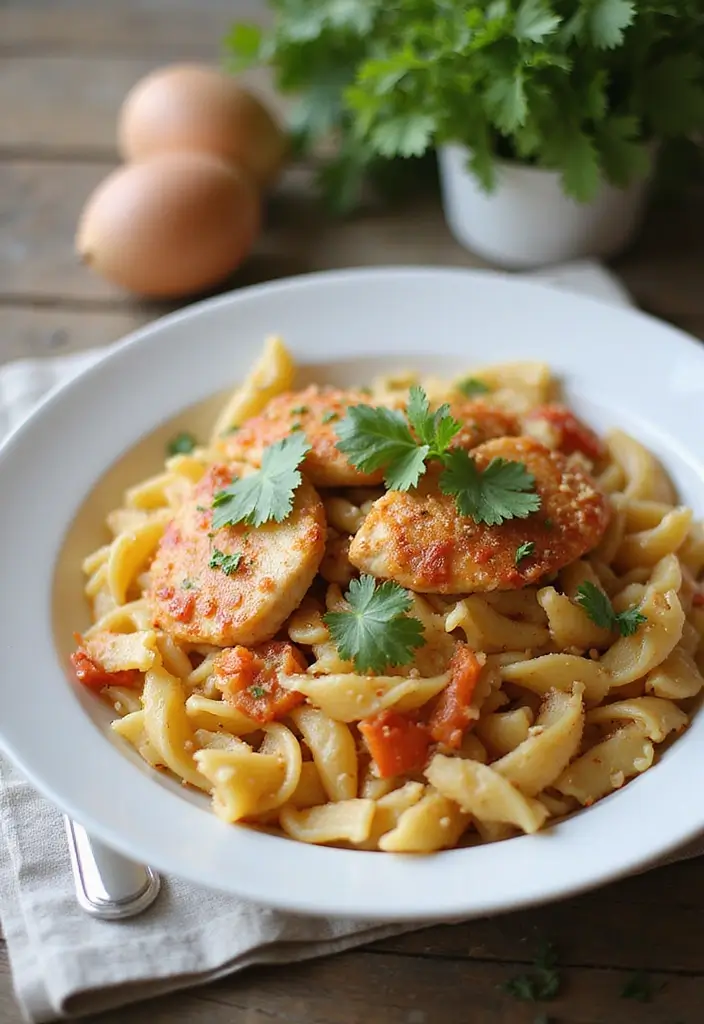 29 One Pot Chicken Parmesan Pasta Recipes That Are Cheesy & Perfect 26 29 One Pot Chicken Parmesan Pasta Recipes That Are Cheesy & Perfect - 25. One Pot Chicken Parmesan Pasta with Cilantro