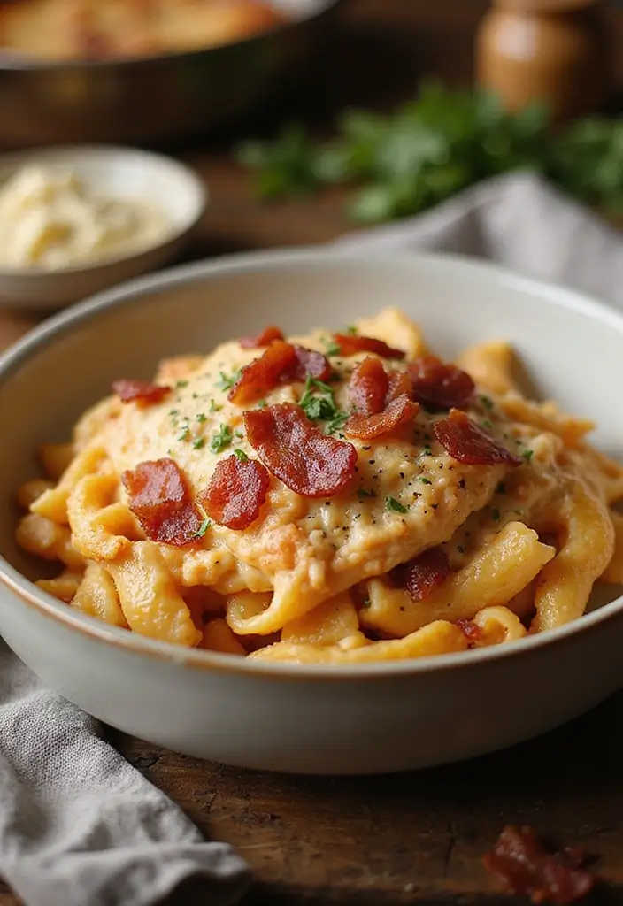 29 One Pot Chicken Parmesan Pasta Recipes That Are Cheesy & Perfect 27 29 One Pot Chicken Parmesan Pasta Recipes That Are Cheesy & Perfect - 26. One Pot Chicken Parmesan Pasta with Bacon