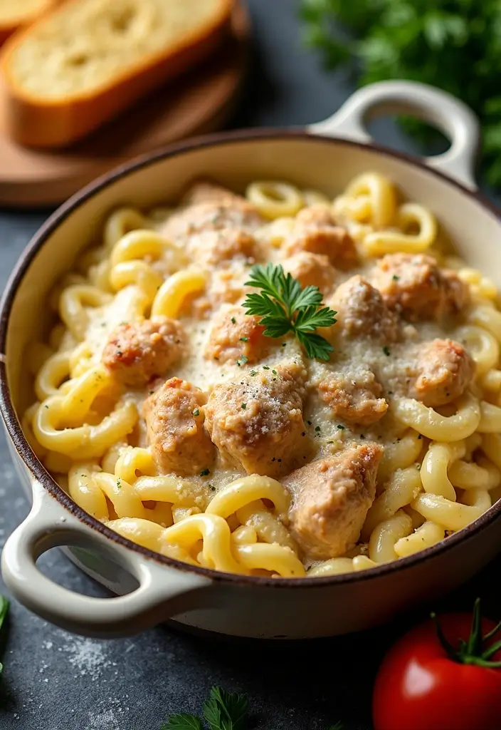 29 One Pot Chicken Parmesan Pasta Recipes That Are Cheesy & Perfect 6 29 One Pot Chicken Parmesan Pasta Recipes That Are Cheesy & Perfect - 5. One Pot Chicken Parmesan Pasta Alfredo