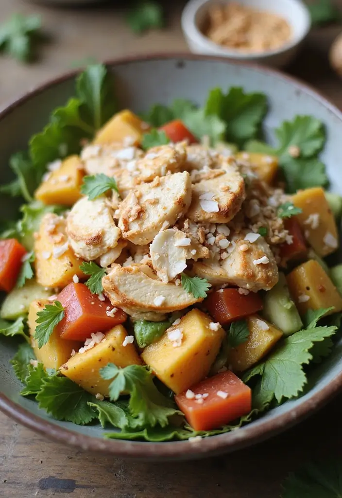 29 Round Swamp Farm Chicken Salad Recipes That Are Fresh & Classic 20 29 Round Swamp Farm Chicken Salad Recipes That Are Fresh & Classic - 19. Coconut Chicken Salad