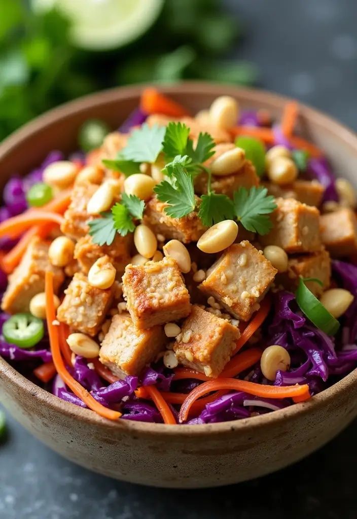 29 Round Swamp Farm Chicken Salad Recipes That Are Fresh & Classic 6 29 Round Swamp Farm Chicken Salad Recipes That Are Fresh & Classic - 5. Thai Peanut Chicken Salad