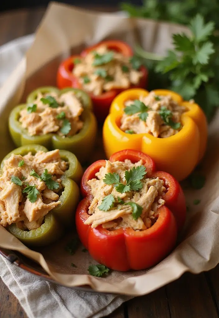29 Shredded Chicken Breast Recipes That Are Versatile & Juicy - 18. Shredded Chicken Stuffed Peppers