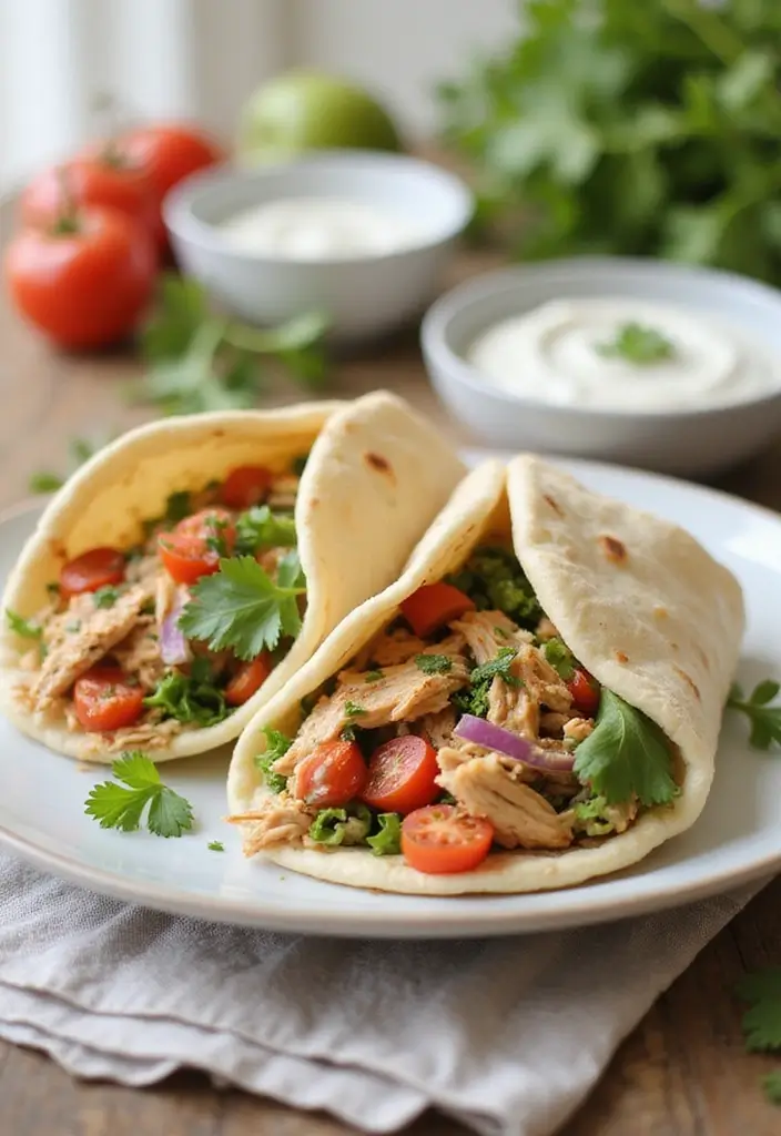 29 Shredded Chicken Breast Recipes That Are Versatile & Juicy - 25. Shredded Chicken Pita Pockets