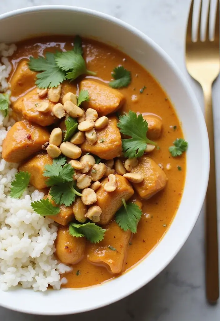 29 Slow Cooker Asian Chicken Recipes That Are Sweet & Savory - 8. Thai Peanut Chicken