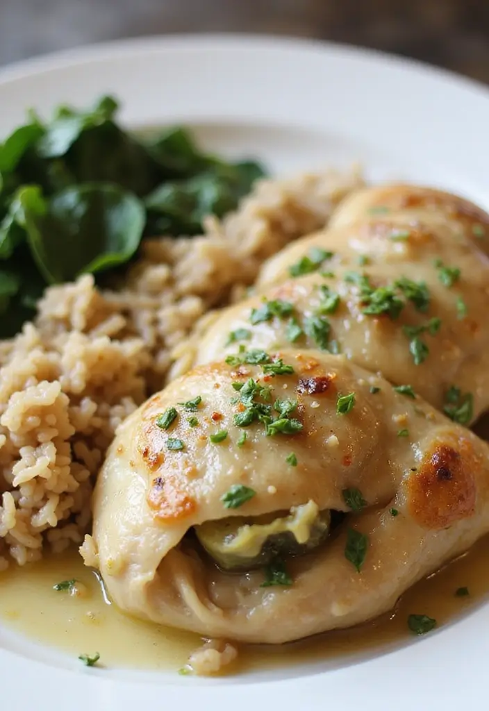 29 Stuffed Chicken Breast with Stuffing Recipes That Are Festive & Cozy - 26. Stuffed Chicken with Artichokes and Parmesan