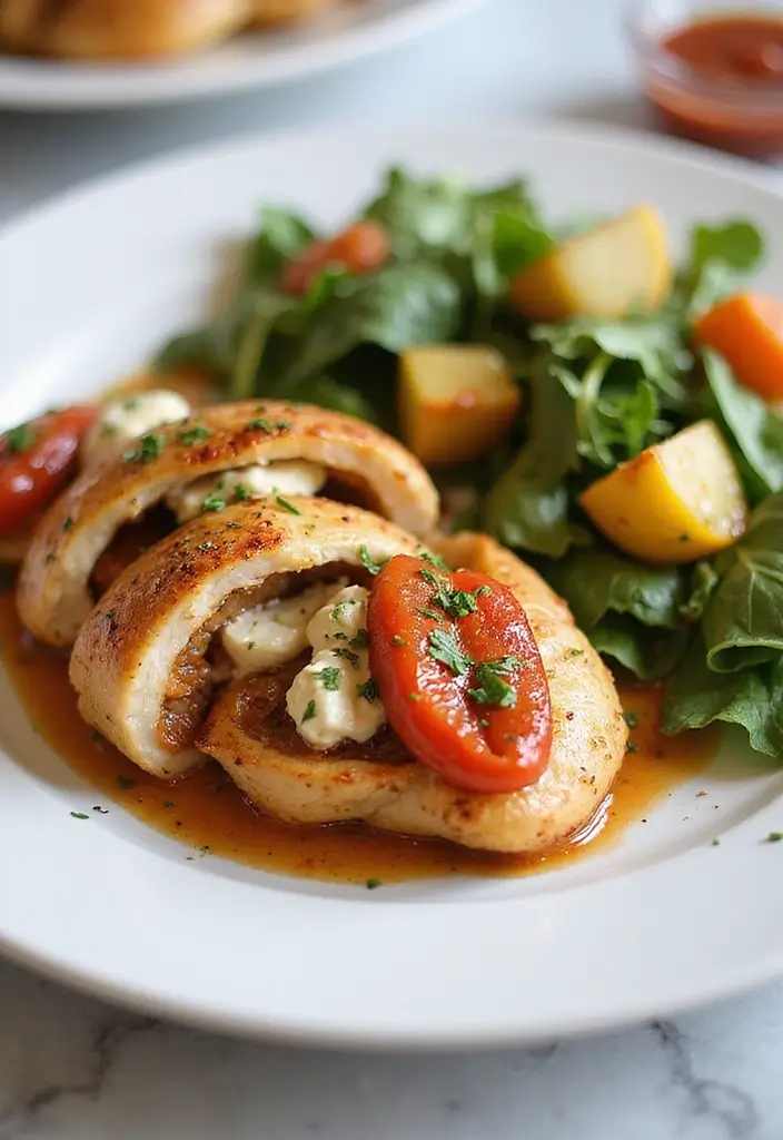 29 Stuffed Chicken Breast with Stuffing Recipes That Are Festive & Cozy - 6. Roasted Red Pepper and Goat Cheese Stuffed Chicken