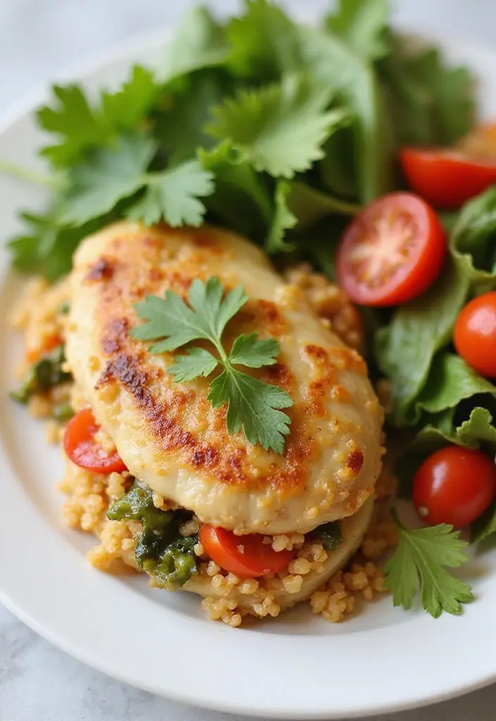 29 Stuffed Chicken Breast with Stuffing Recipes That Are Festive & Cozy - 9. Quinoa and Veggie Stuffed Chicken