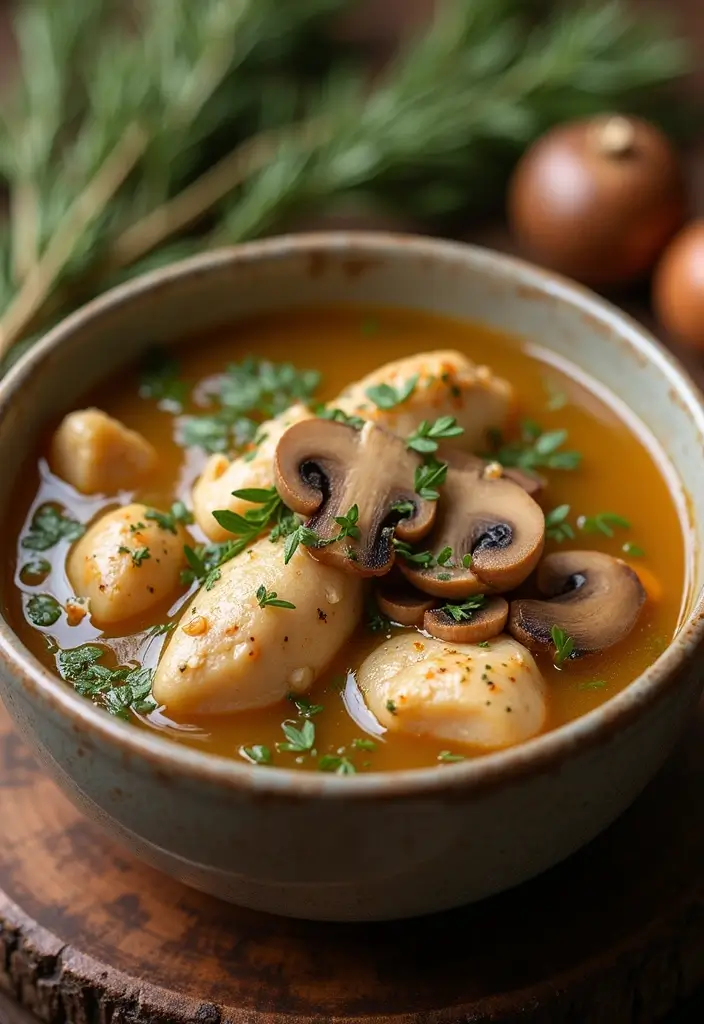 29 Whole30 Chicken Soup Recipes That Feel Warm & Nourishing - 12. Rustic Chicken and Mushroom Soup