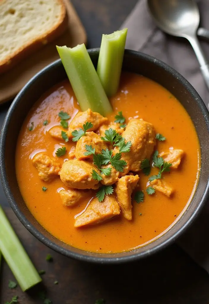 29 Whole30 Chicken Soup Recipes That Feel Warm & Nourishing - 16. Buffalo Chicken Soup