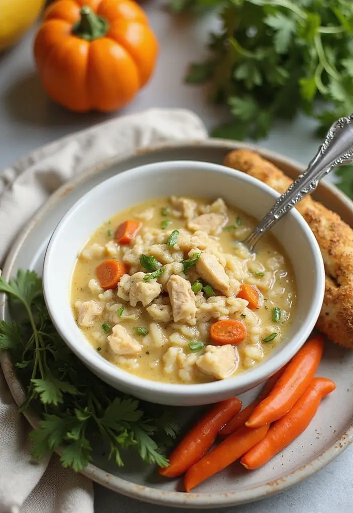 29 Whole30 Chicken Soup Recipes That Feel Warm & Nourishing - 24. Chicken and Cauliflower Rice Soup